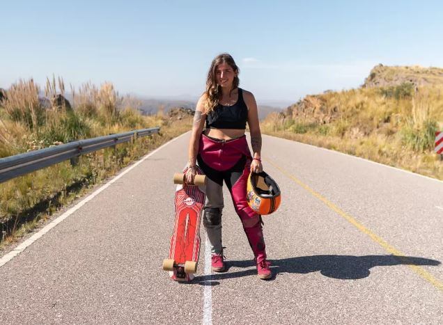 Antonella Perdigues, referente del downhill en San Juan y en Argentina.