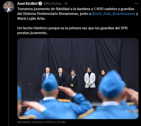 El tuit de Axel Kicillof después de ser abucheado.