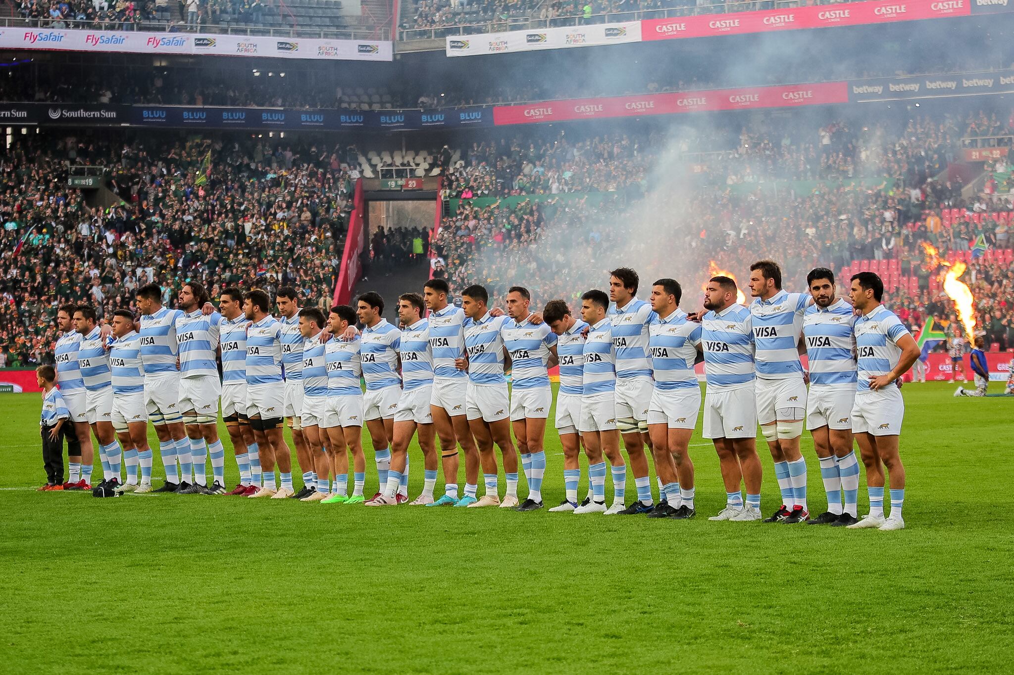 Los Pumas cayeros ante Sudáfrica en la última fecha del Rugby Championship / Prensa UAR.