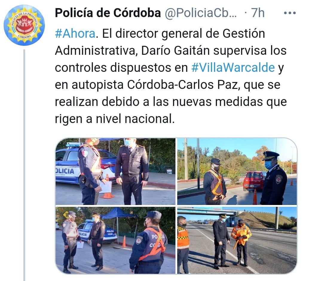 Controles policiales en diferentes rutas y localidades provinciales.