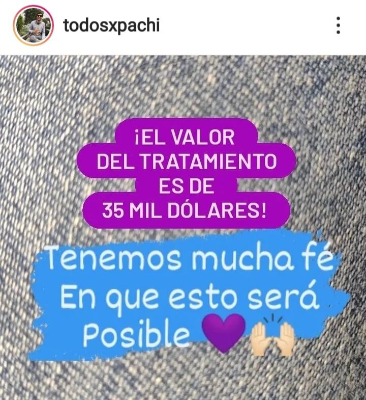 "Todos por Pachi". Necesita juntar 35 mil dólares para un tratamiento y recuperar la visión.