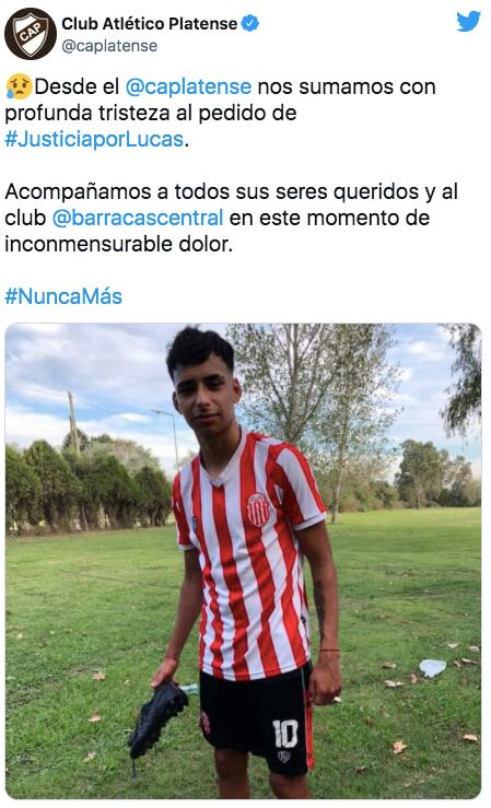 El pedido de Justicia por Lucas de los clubes del fútbol argentino.