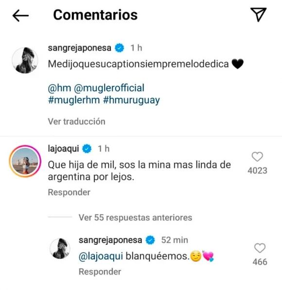 La joaqui apareció en la publicación de la China Suárez.