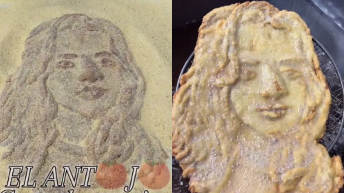 Le regalaron una milanesa con su cara y el resultado fue desopilante