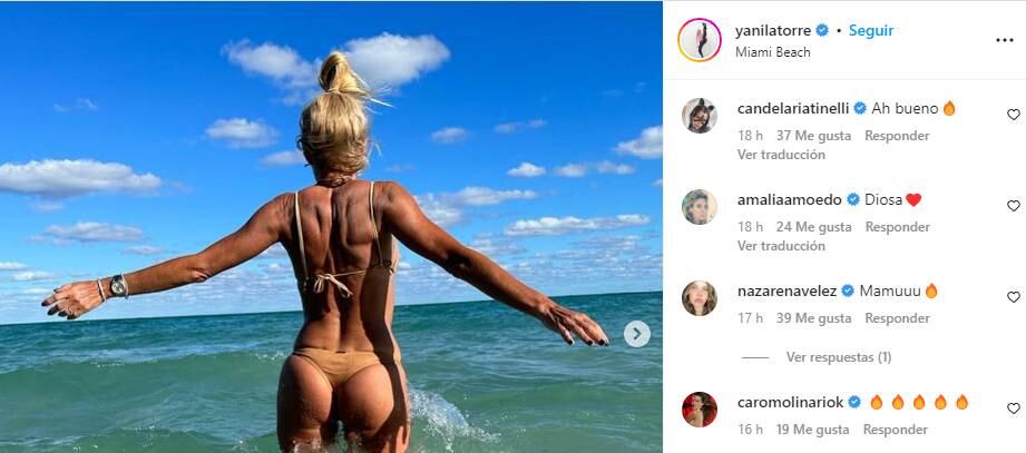 Cande Tinelli comentó el post de Yanina Latorre