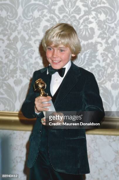 American child actor Ricky Schroder wins the Golden Globe New Star of the Year in a Motion Picture (Male) award for his role in 'The Champ', 26th January 1980. (Photo by Maureen Donaldson/Getty Images)