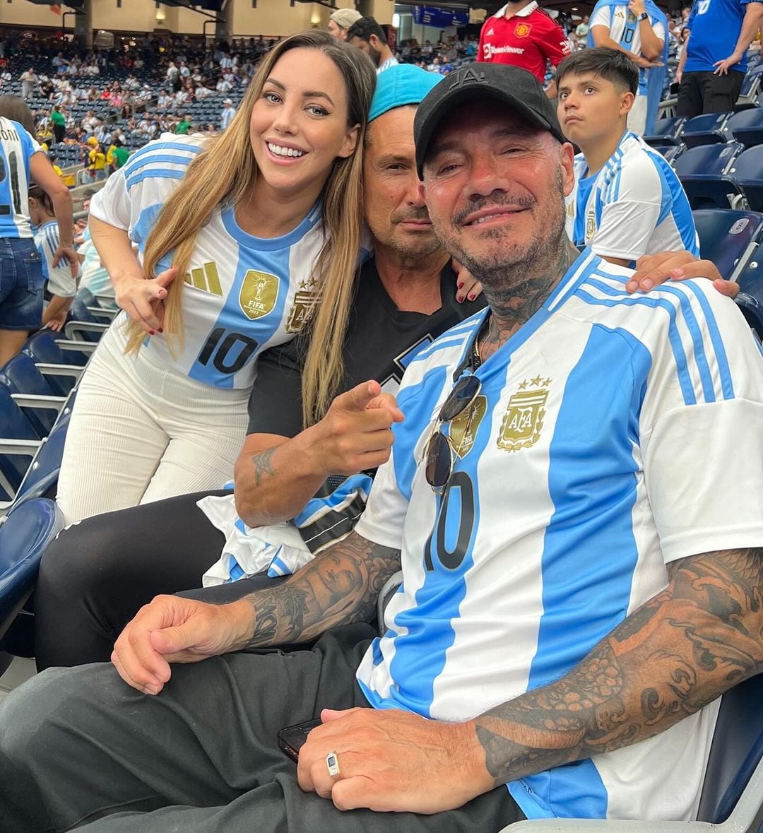 Marcelo Tinelli, "El Tirri", y Eugenia Schlatter en la Copa América 2024