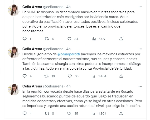 La funcionaria usó Twitter para calificar el hecho