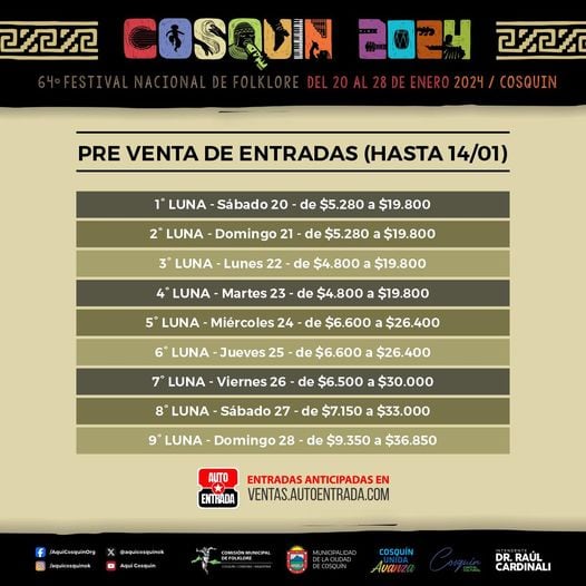 Entradas Cosquin 2024 (2º pre venta)