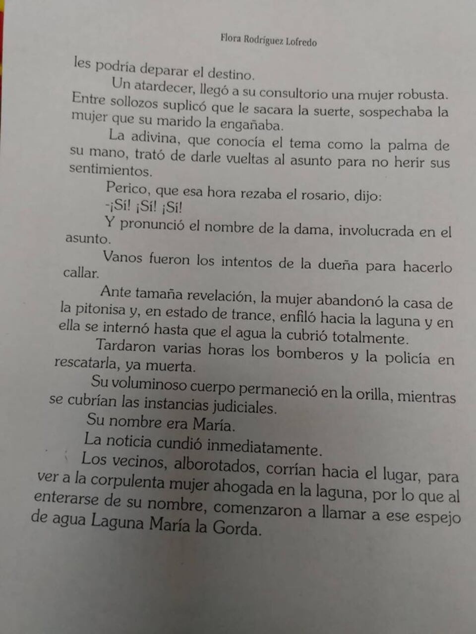 La historia de la Laguna María la Gorda, en Río Gallegos, publicado por la biblioteca Sofia Vicic de Cepernic.