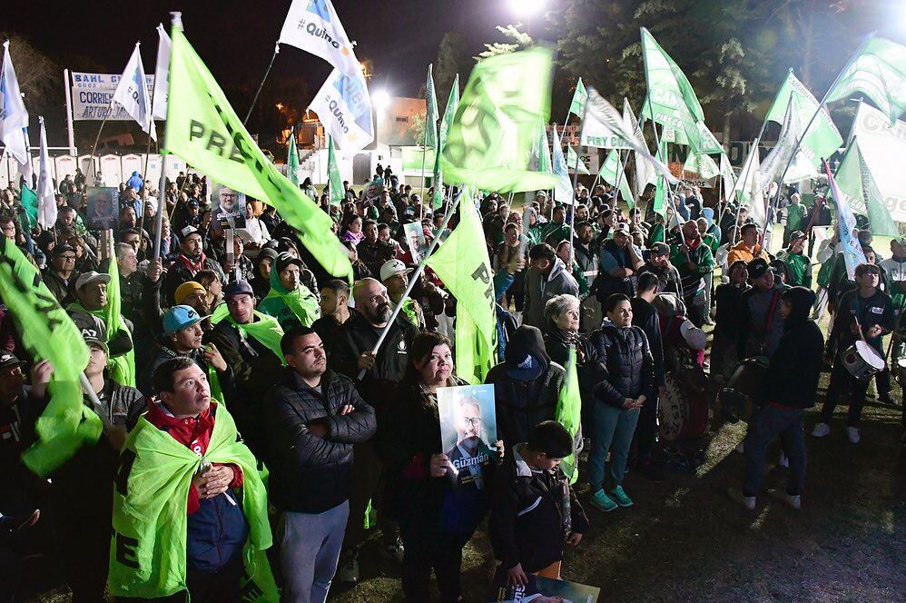 Guzman en un acto en Camioneros.