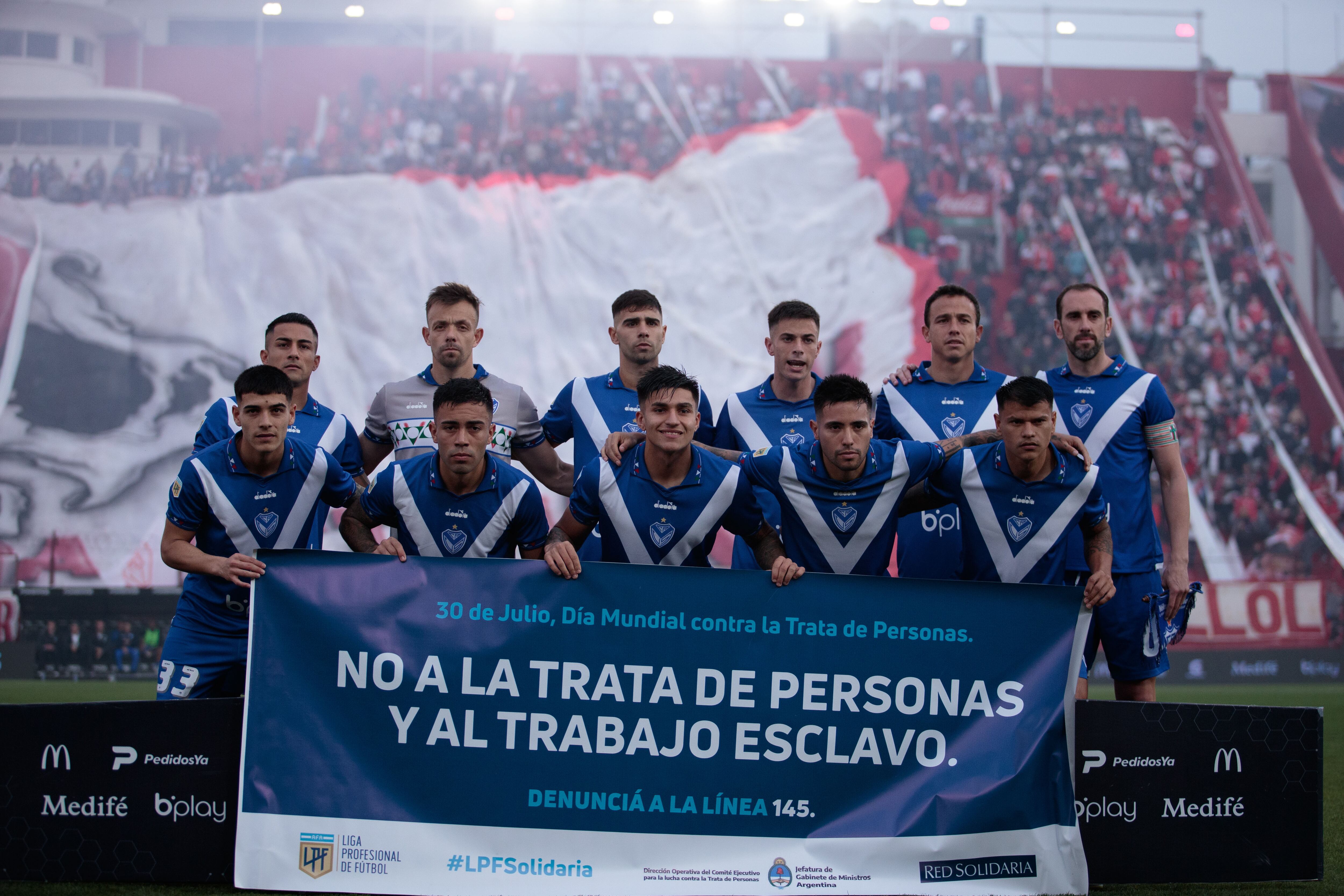 El 11 de Vélez que fueron titulares en la derrota 0-1 con Huracán que desencadenó en la repudiable situación que viven los jugadores. (Fotobaires)