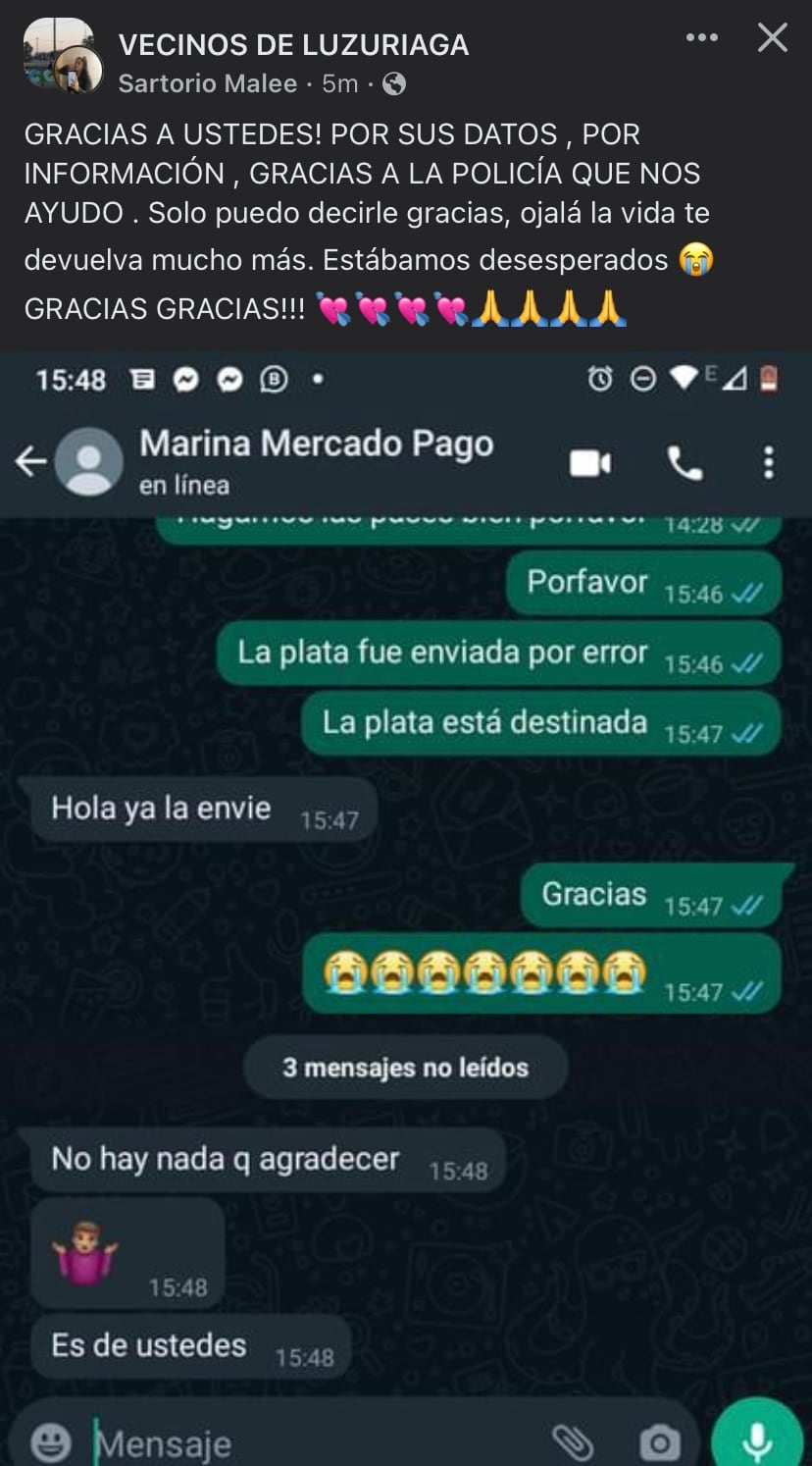 Lo que podría haber sido una desgracia, terminó con un final feliz.