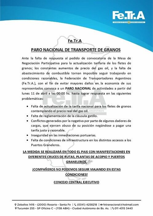 La federación reclama mejoras de infraestructura y mayor seguridad cerca de los puertos.