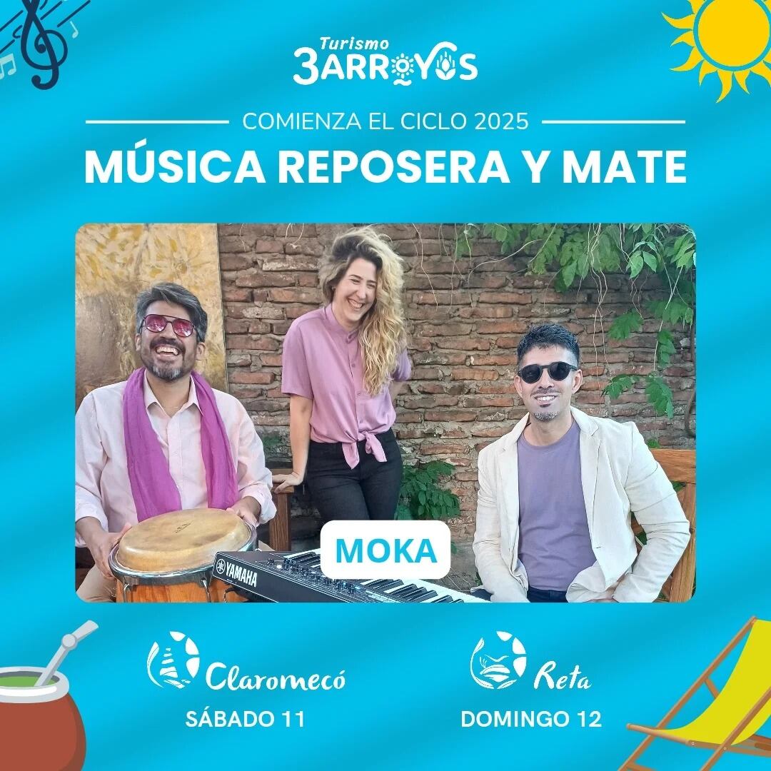 "Música, reposera y mate" en Reta y Claromecó