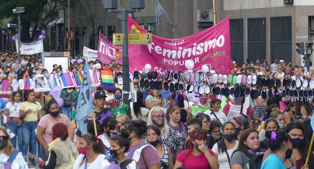 Marcha Ni Una Menos en el Palacio de Tribunales, en la Ciudad de Buenos Aires.