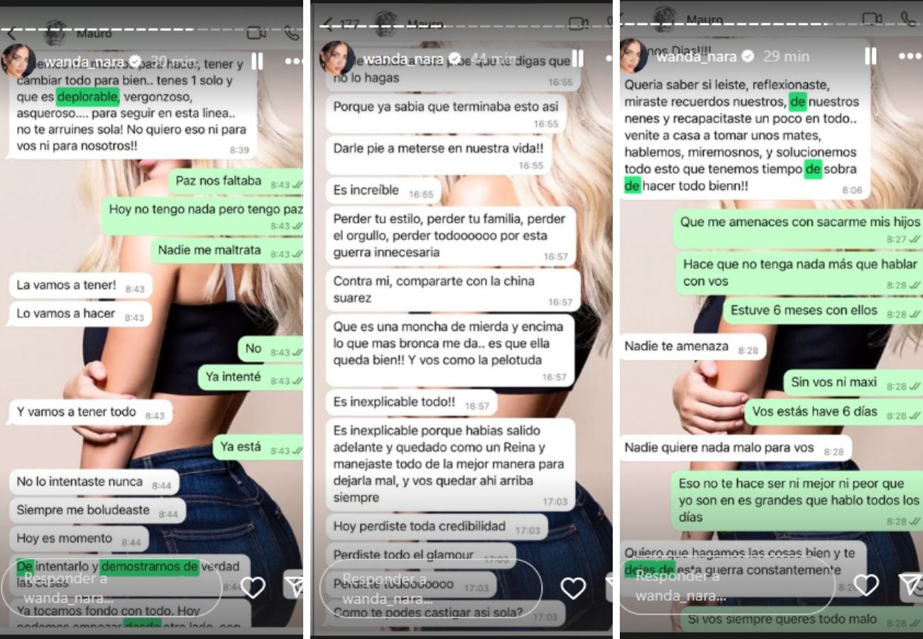 Wanda Nara filtró nuevos chats con Mauro Icardi