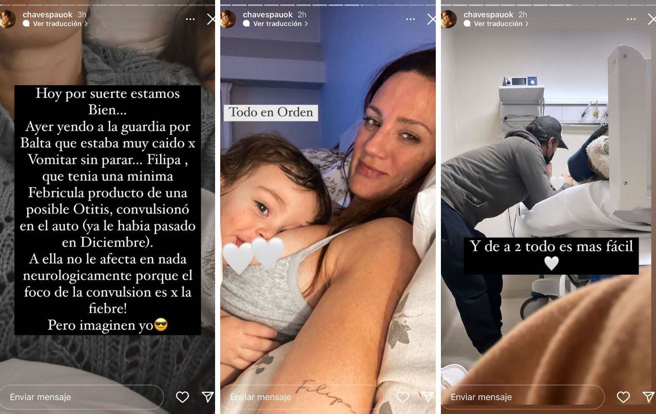 Paula Chaves contó que su hija tuvo una convulsión en el auto.