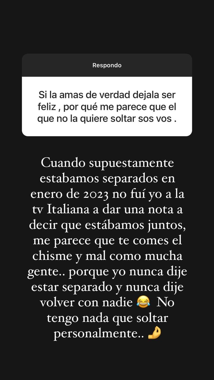 El rosarino desestimó los dichos de la empresaria sobre su situación sentimental.