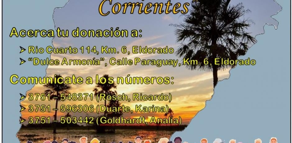 Eldorado: lanzan la campaña “Misiones presente, todos por Corrientes”.