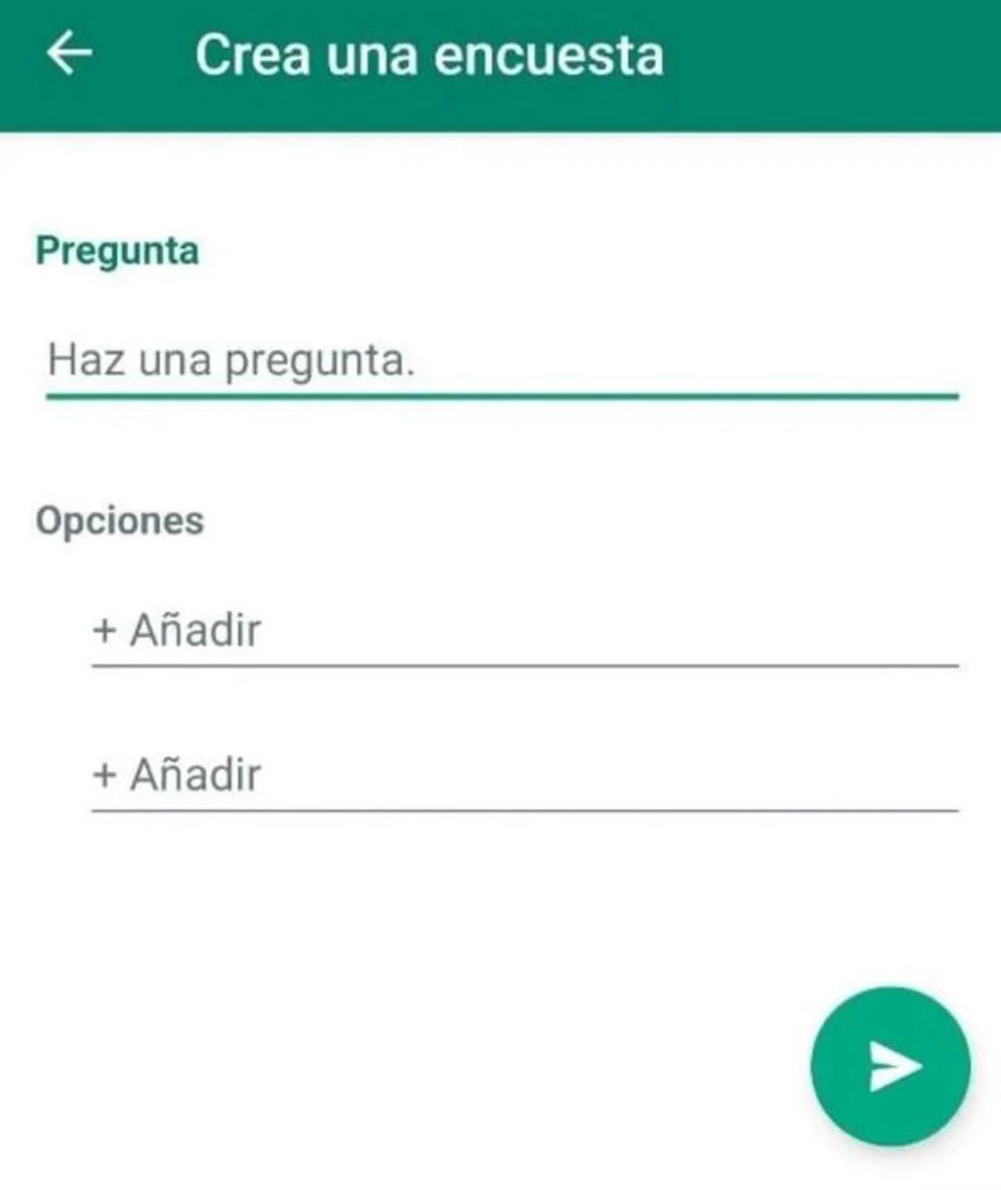 Nueva actualización de whatsapp, las encuestas.