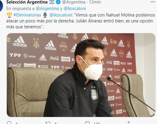 "Jugó como si tuviera 100 partidos encima", destacó Lionel Scaloni al Cuti Romero.