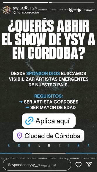 Ysy A abrió una búsqueda laborar para artistas de Córdoba: cuáles son los requisitos y qué puesto ofrece