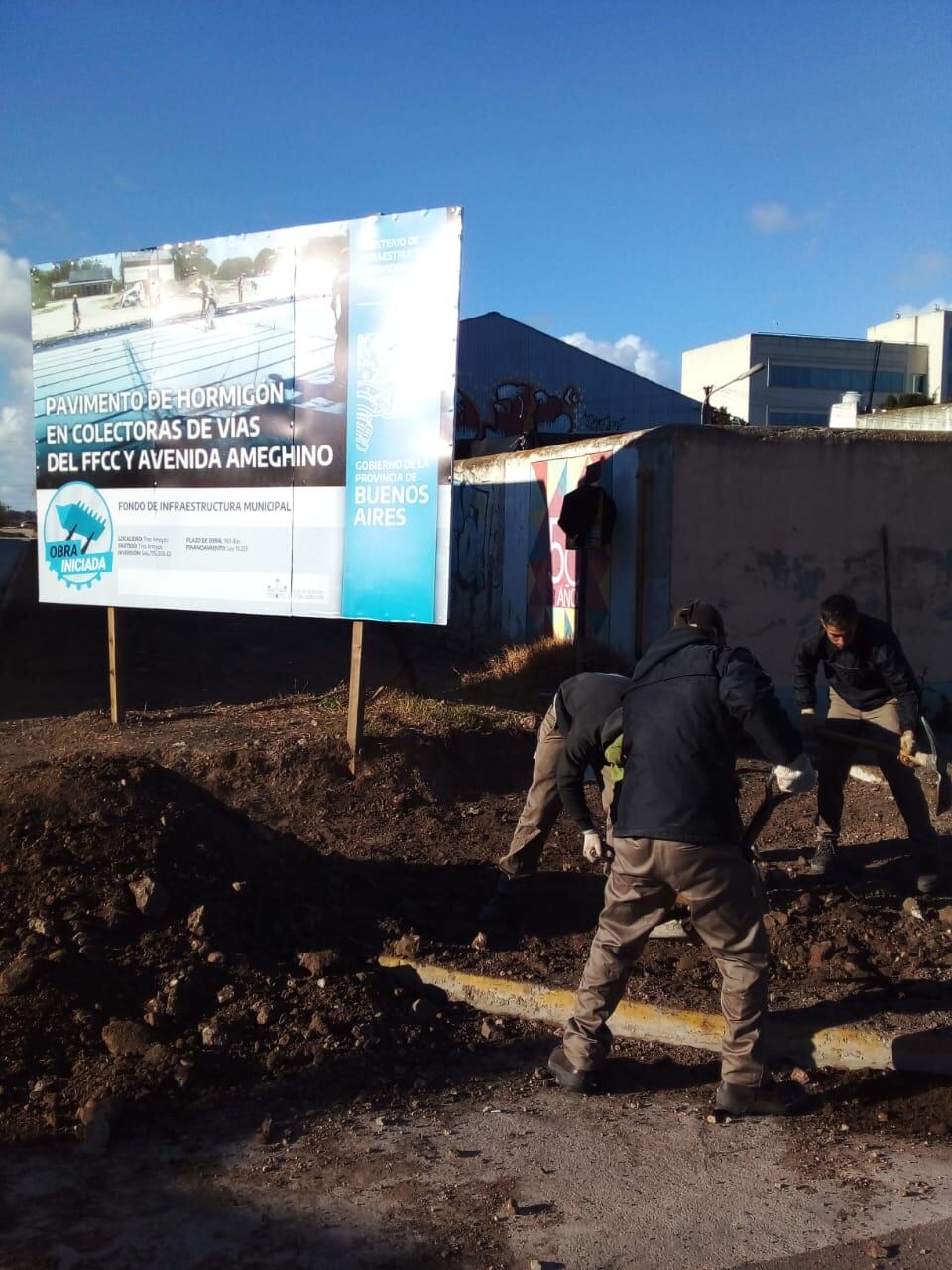 Trabajos de obras Públicas en Tres Arroyos