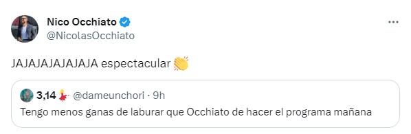 La particular reacción de Nico Occhiato a la entrevista de Migue Granados con Lionel Messi