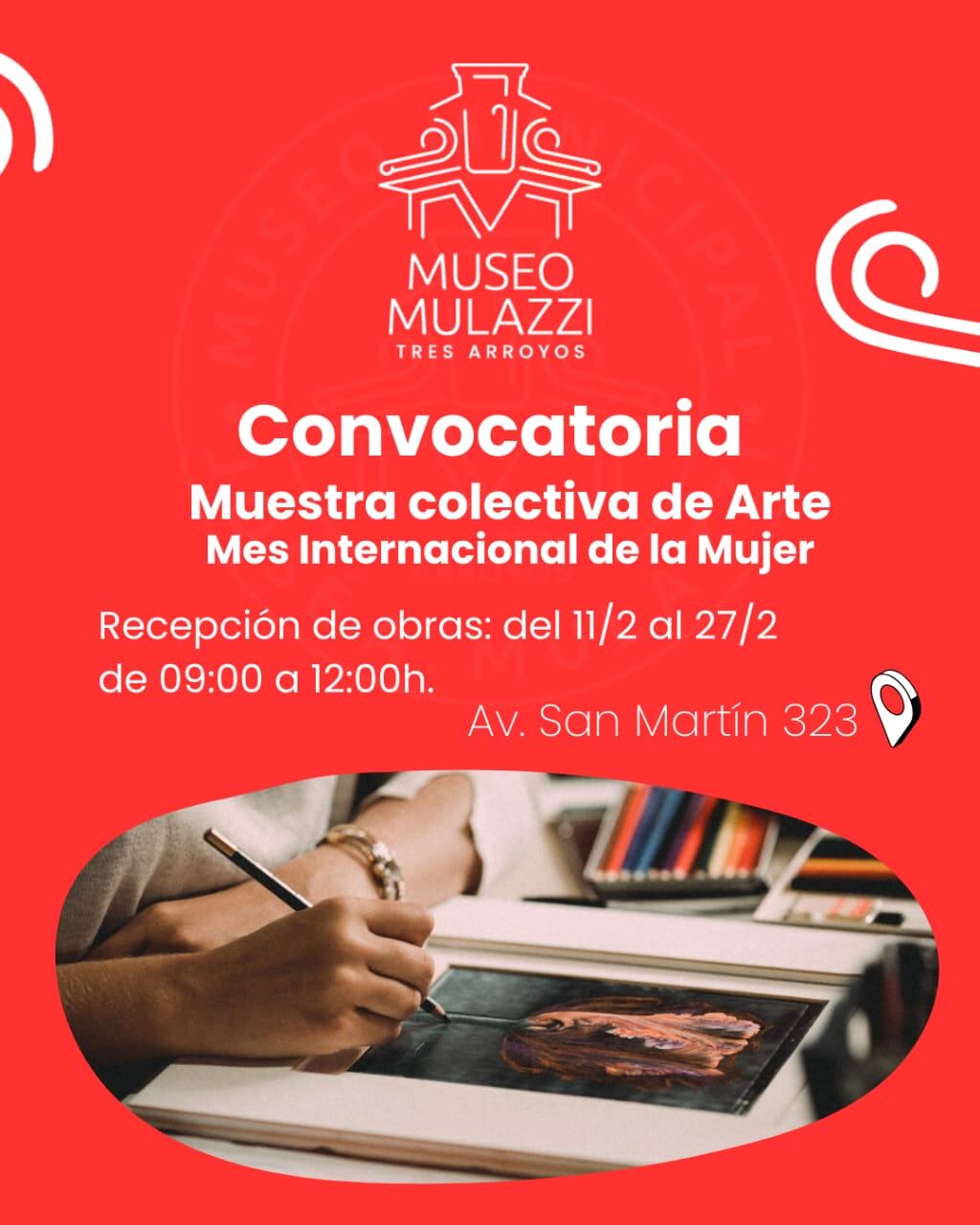 convocatoria a artistas plásticas del distrito por Muestra colectiva en el Mes de la Mujer