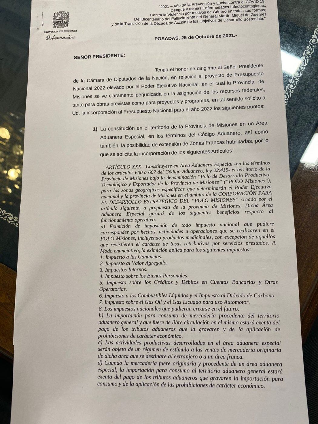 Herrera Ahuad mantuvo un encuentro con Sergio Massa y le volvió a insistir con los pedidos de la provincia.