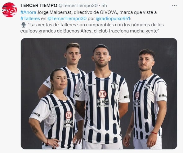 Las camisetas de Talleres modelo 2023 causaron sensación.