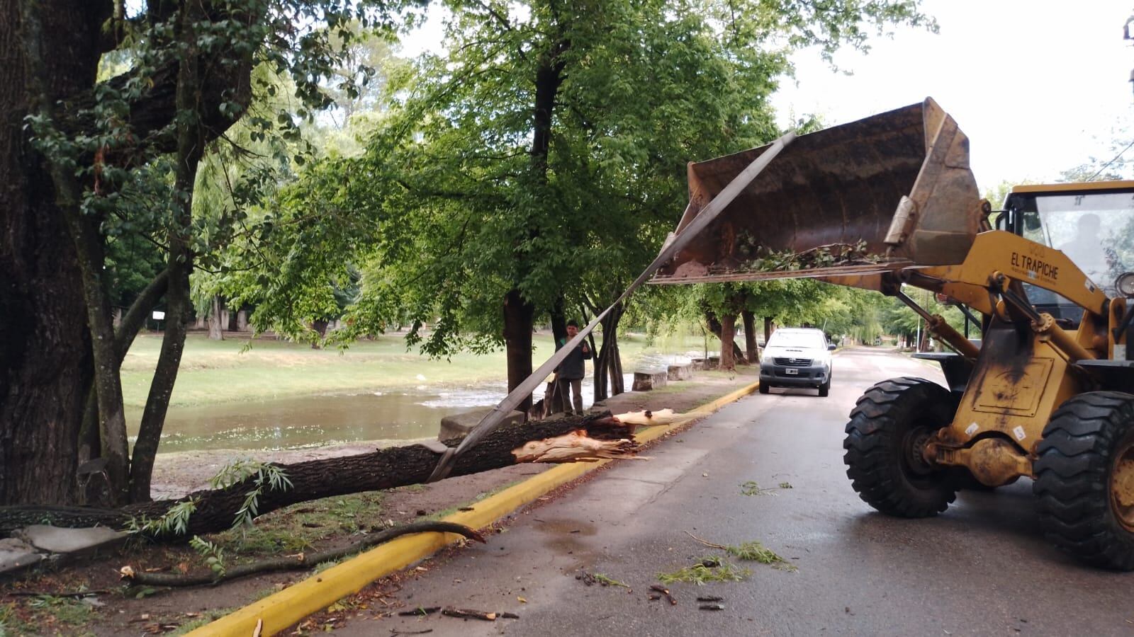 El Trapiche, San Luis, tras las lluvias y fuertes vientos.