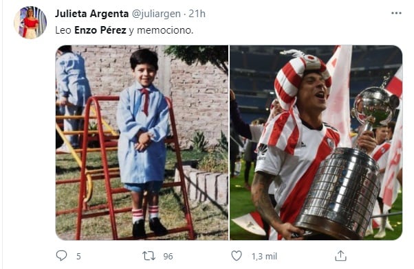 Familiares y amigos de Enzo Pérez alientan al jugador mendocino por medios de las redes recordando sus primeros pasos y logros obtenidos.