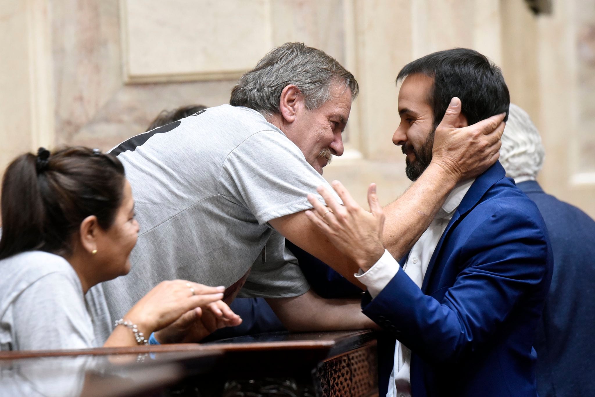 Maquieyra con Ramón y Silvia, abuelos de Lucio Dupuy, cuando la Ley Lucio obtuvo media sanción.