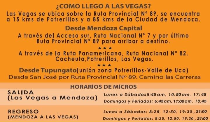 Informaición sobre cómo llegar a Las Vegas.