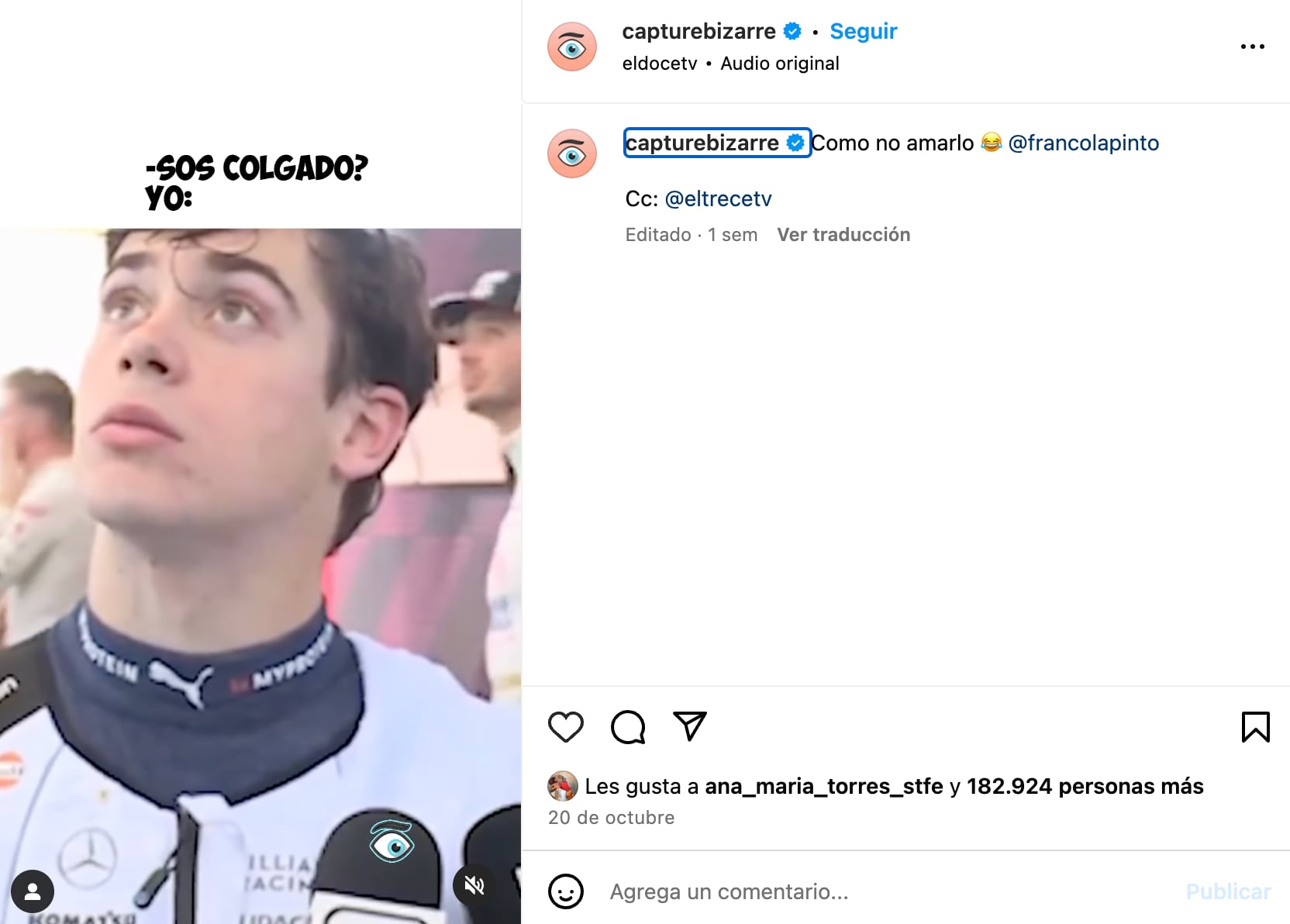 Capture Bizarre ha logrado captar la atención de 4 millones de seguidores en Instagram y 1.7 millones en TikTok.