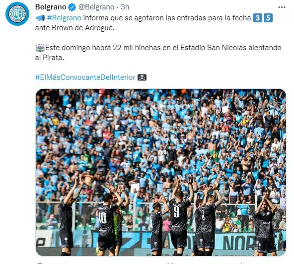 Belgrano va por un domingo soñado y a cancha llena.