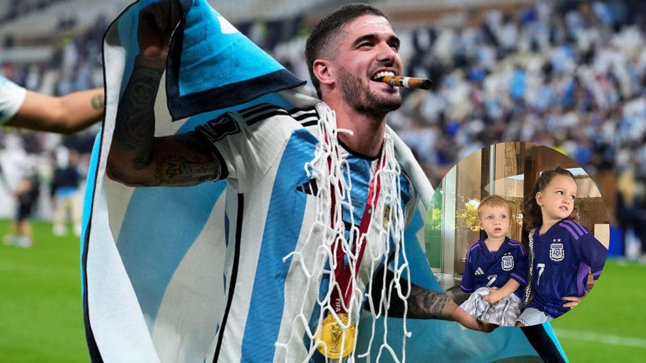 Argentina campeón mundial: los hijos de Rodrigo de Paul esperan por el reencuentro.