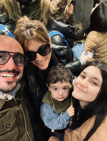 Abel Pintos junto a su familia.