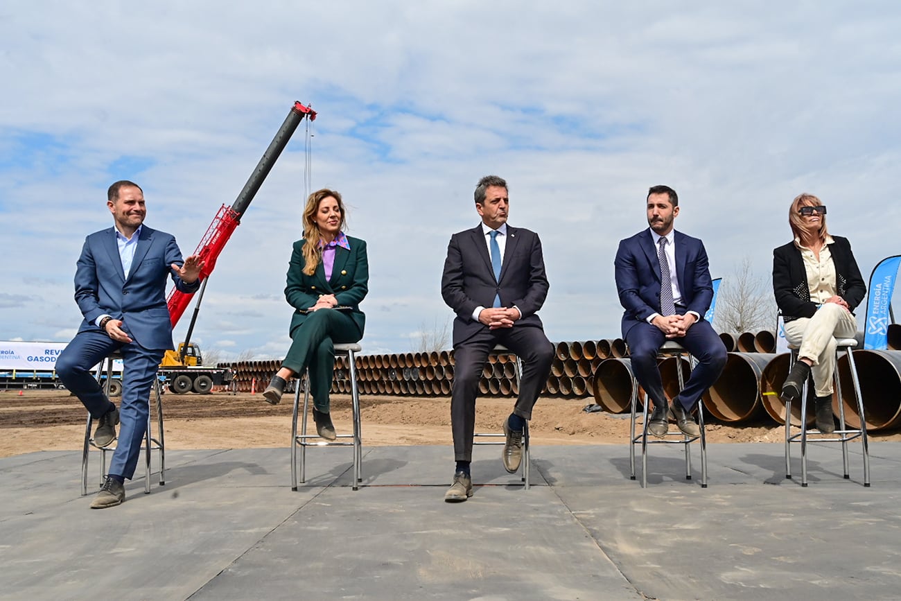 Sergio Massa durante el anuncio de la construcción del gasoducto La Carlota-Tío Pujio, en Villa María, Córdoba. (La Voz)