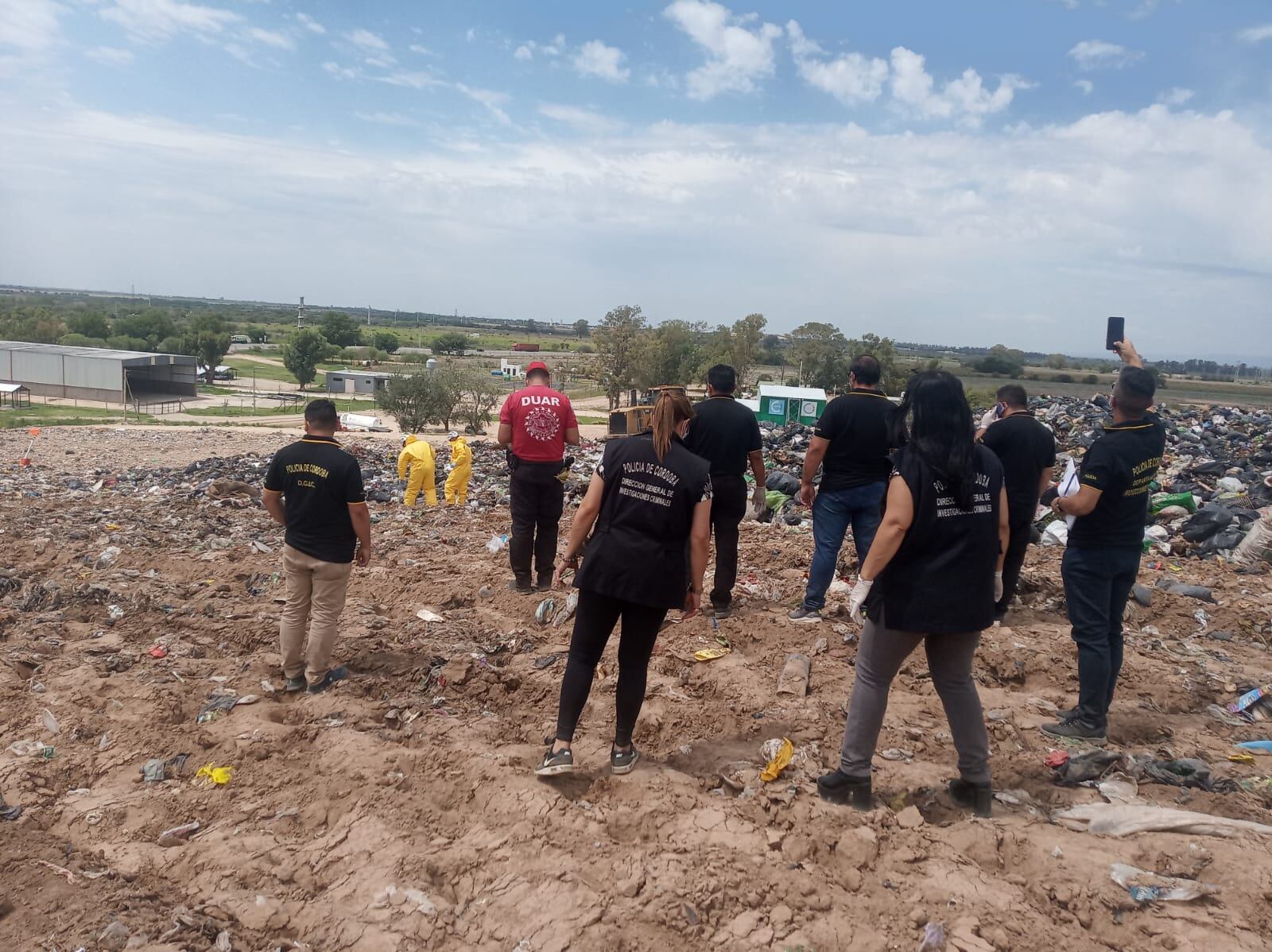 En el marco de la causa Anahí Bulnes, se realizó una inspección en el predio de Piedras Blancas. (Gentileza)