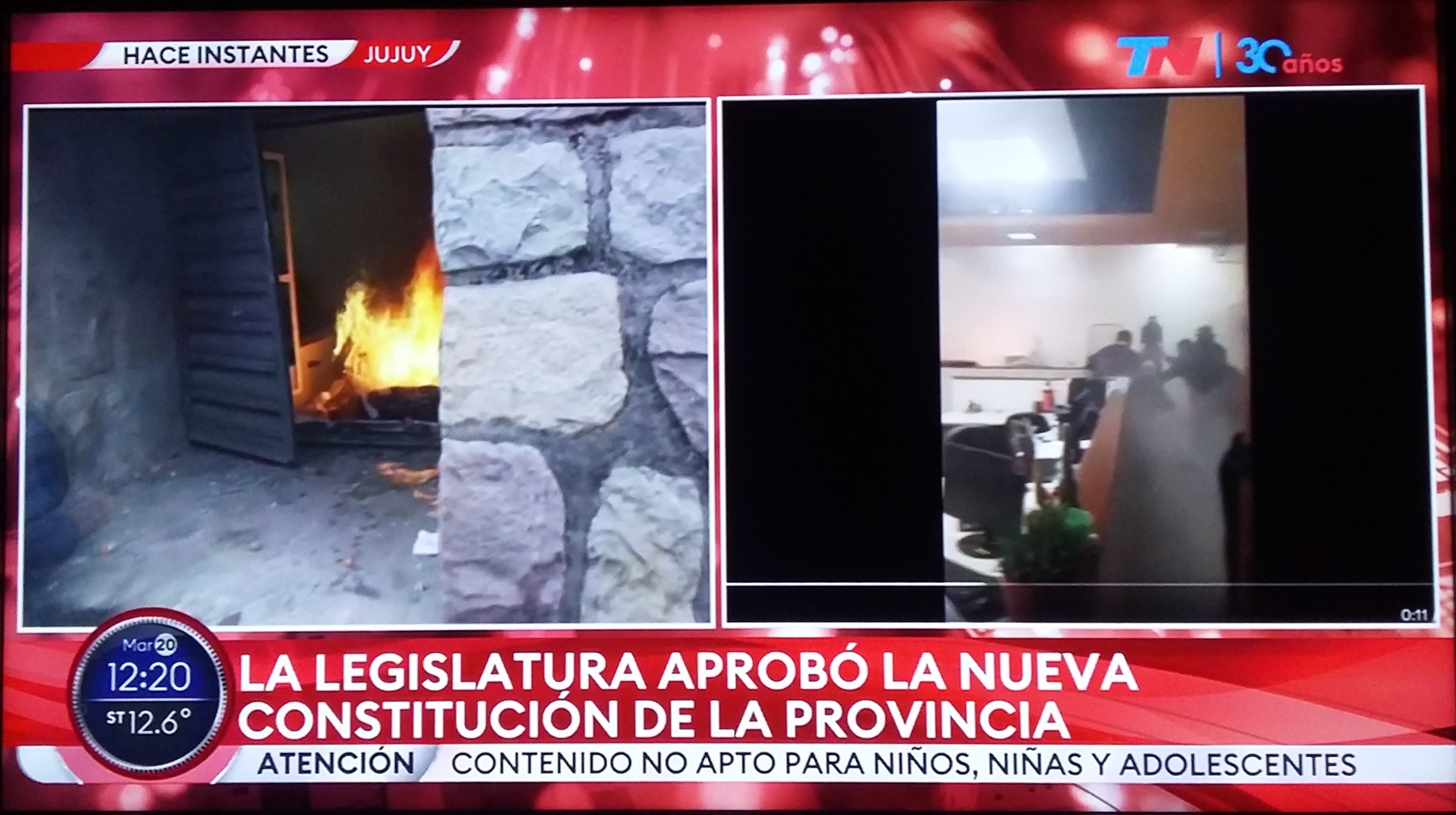 Los medios nacionales siguieron en vivo las dramáticas horas vividas este martes en Jujuy, donde hubo un intento de tomar por asalto la Legislatura provincial, donde sesionaba la Convención Constituyente.