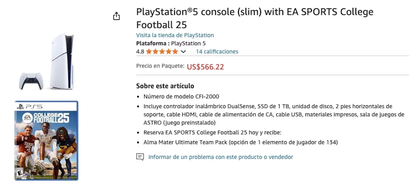 Precio en Amazon.