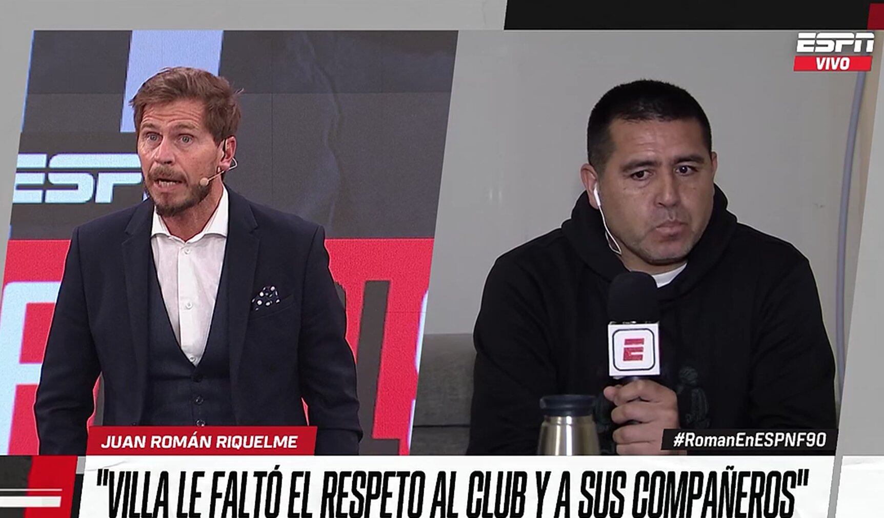 Juan Román Riquelme habló en ESPN y explicó la postura de Boca con respecto al caso de Sebastián Villa. / Gentileza.