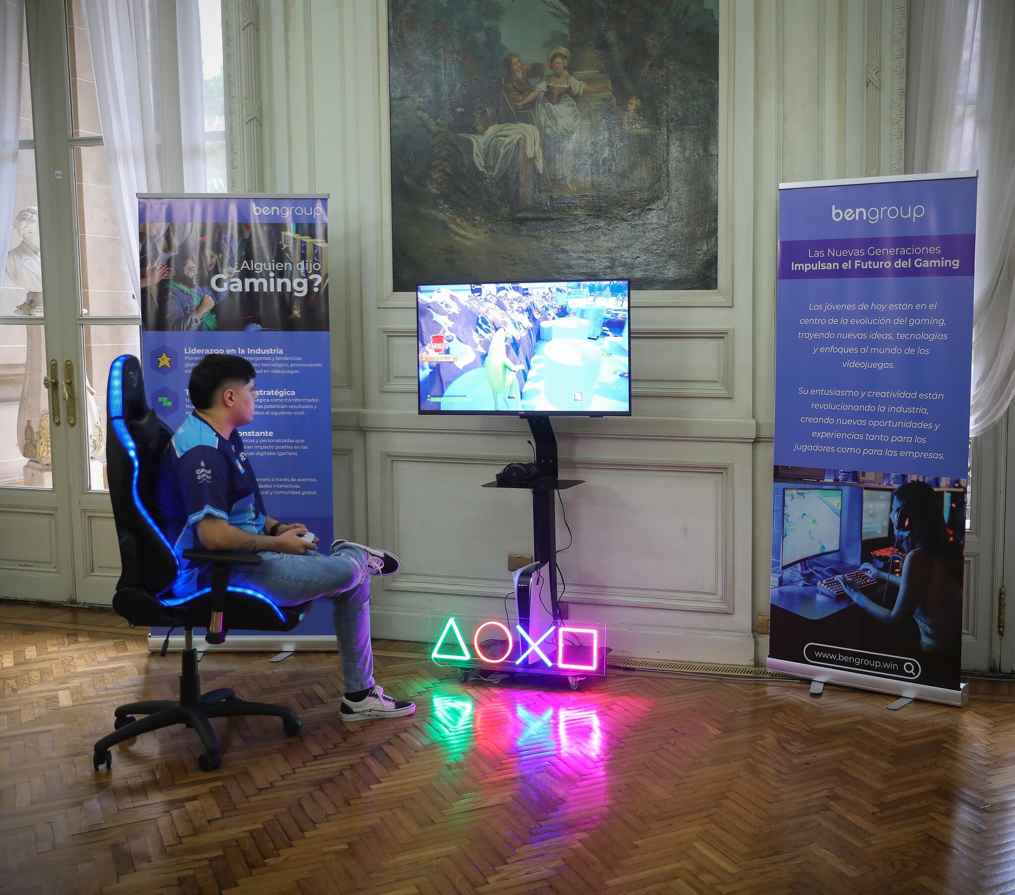 Presentación del mapa argentino en Fortnite en el Palacio San Martín.