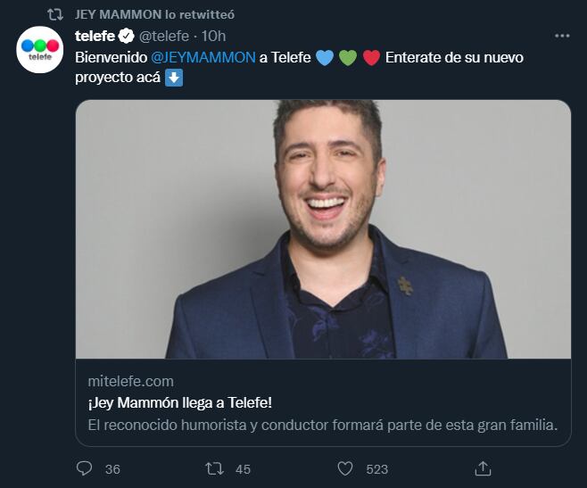 El conductor confirmó su arribo a Telefe