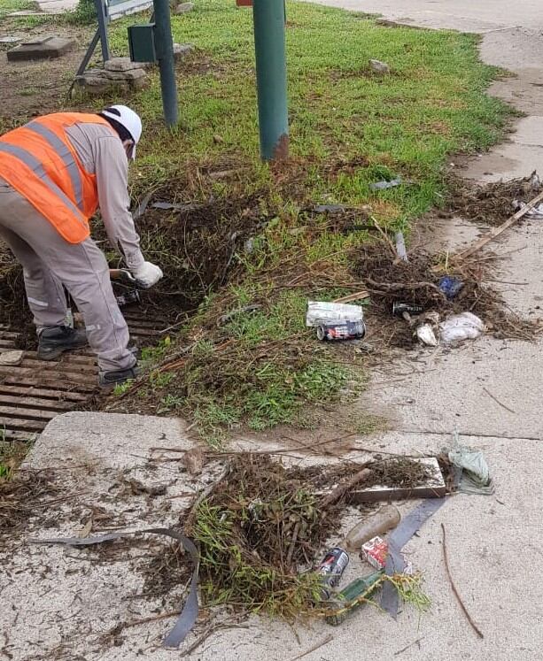 Arreglos en las calles de Carlos Paz tras el temporal. Foto: Municipalidad de Carlos Paz