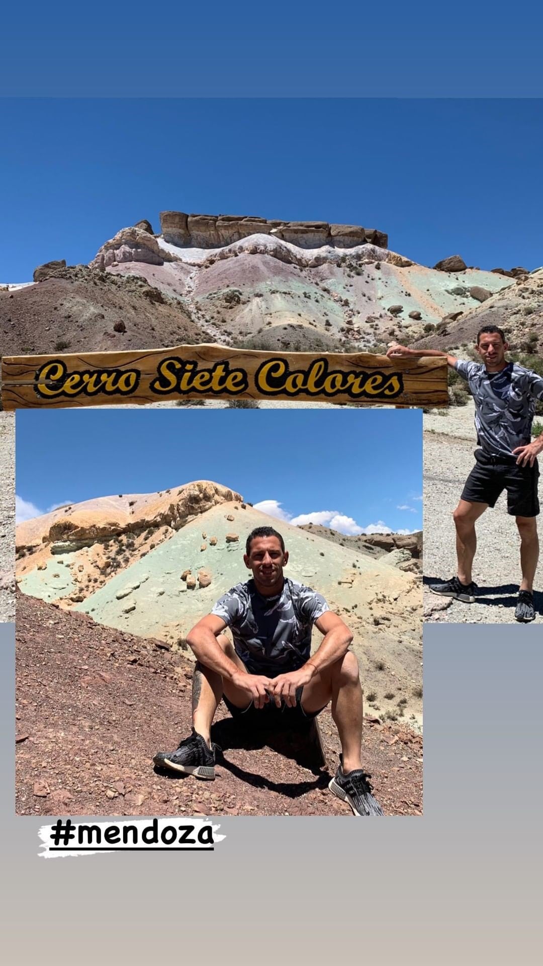 El jugador argentino de visita en Mendoza estuvo en el Cerro de los Siete Colores