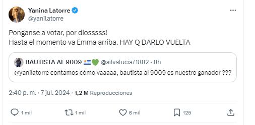 Yanina Latorre adelantó quién sería el ganador de Gran Hermano 2024